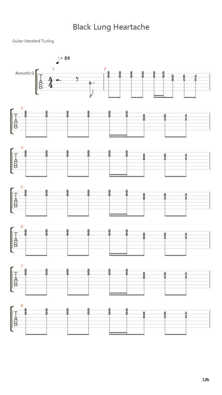 Black Lung Heartache吉他谱
