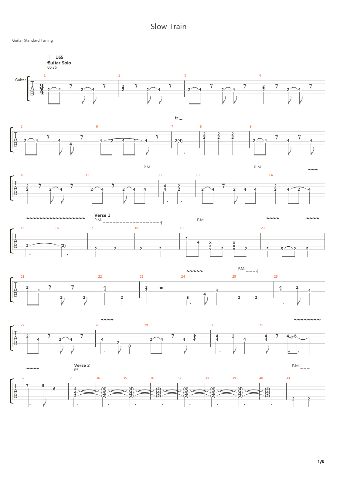 Slow Train吉他谱