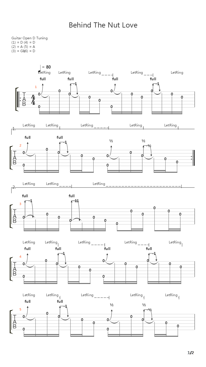 Behind The Nut Love吉他谱