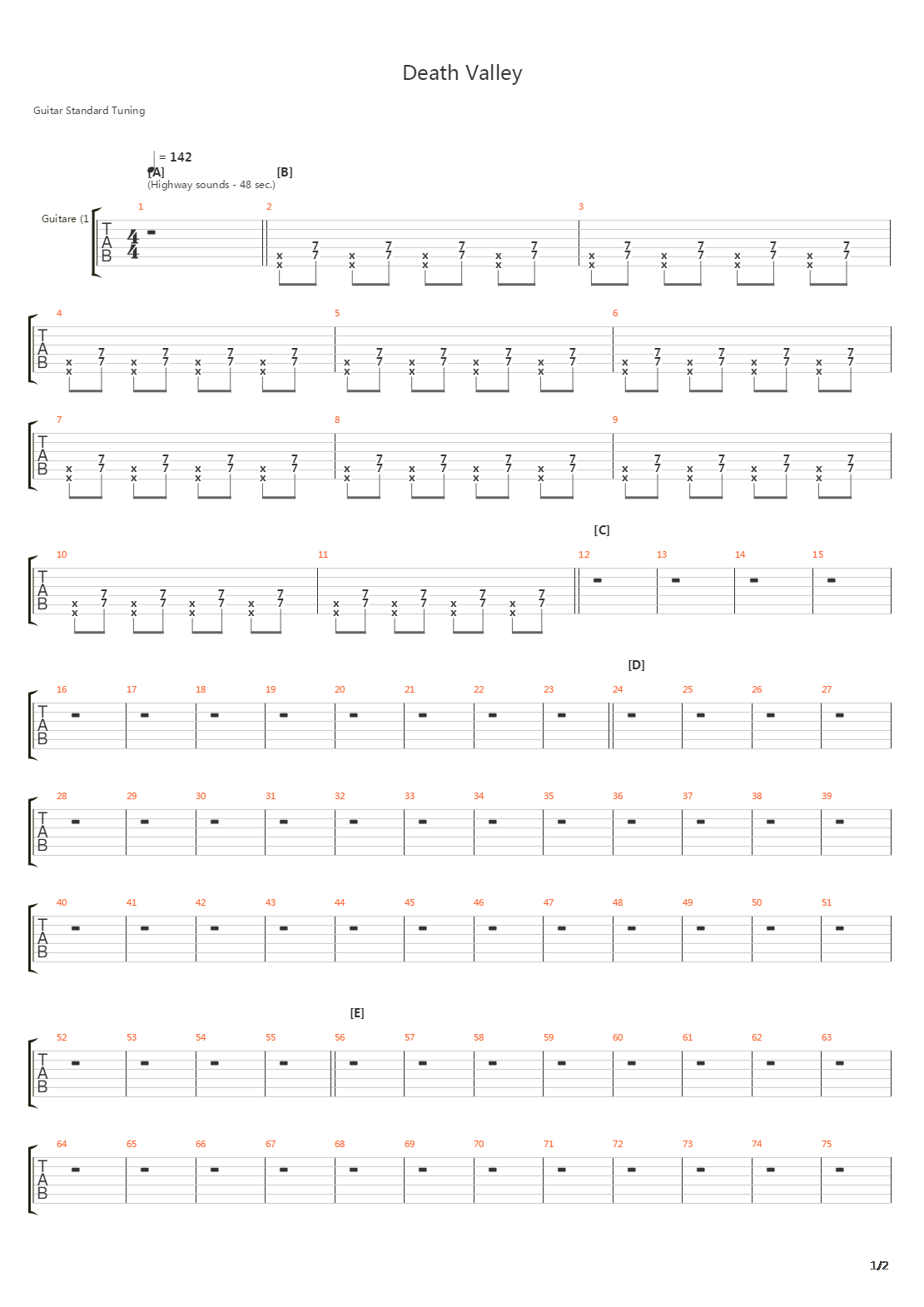 Death Valley吉他谱
