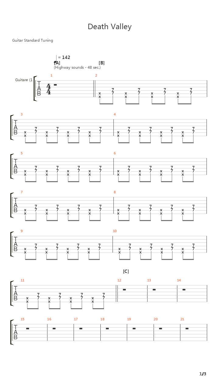 Death Valley吉他谱