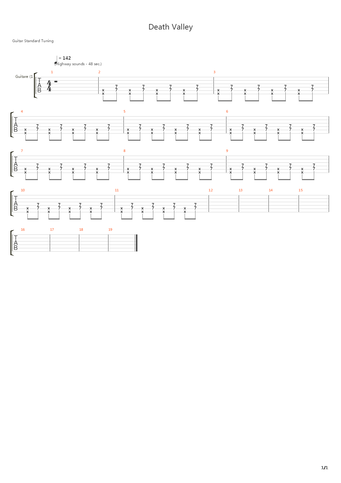 Death Valley吉他谱