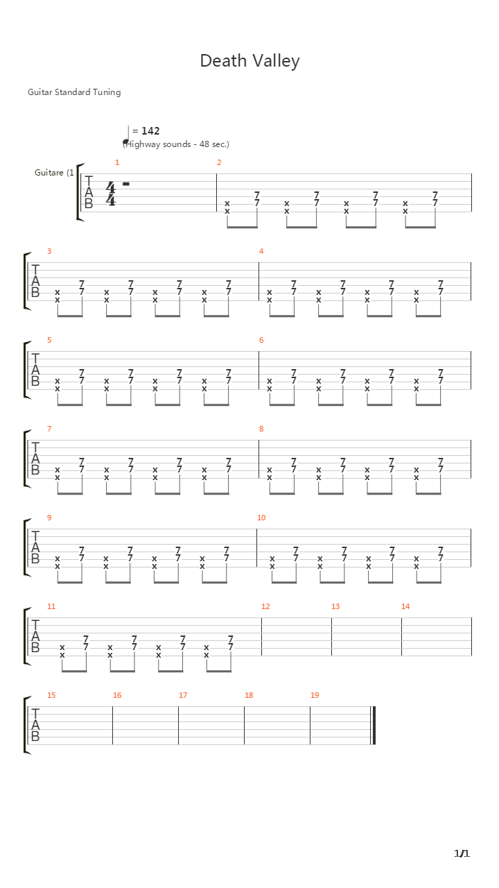 Death Valley吉他谱