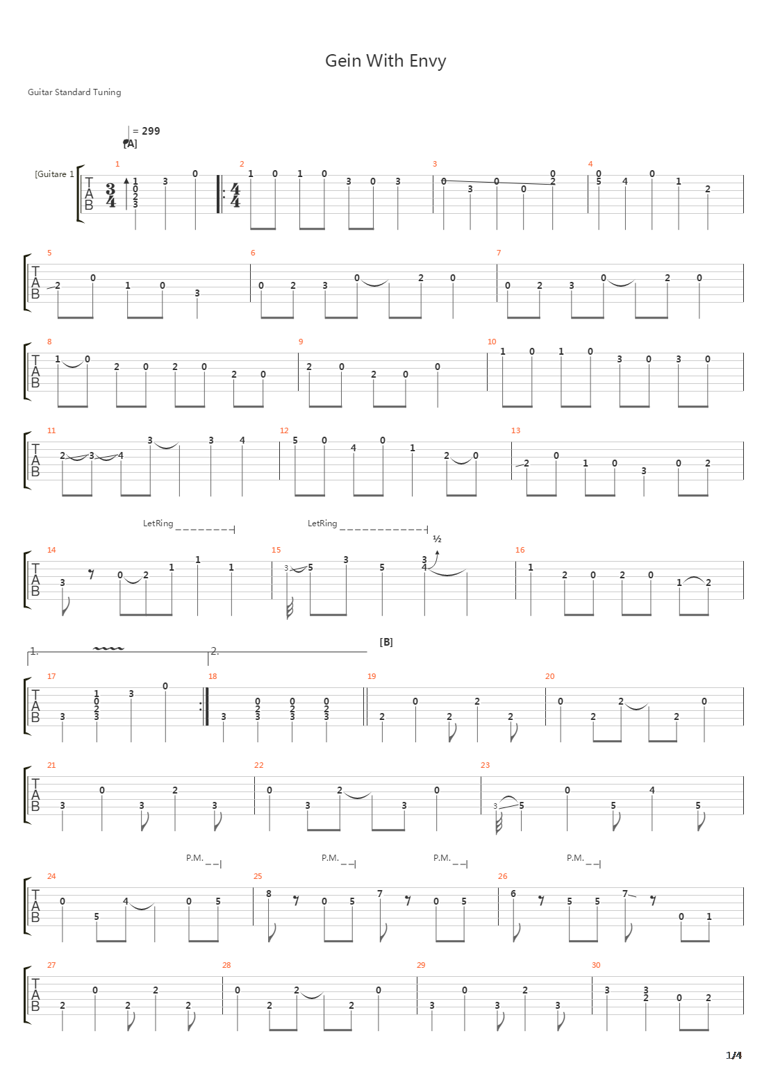 Gein With Envy吉他谱