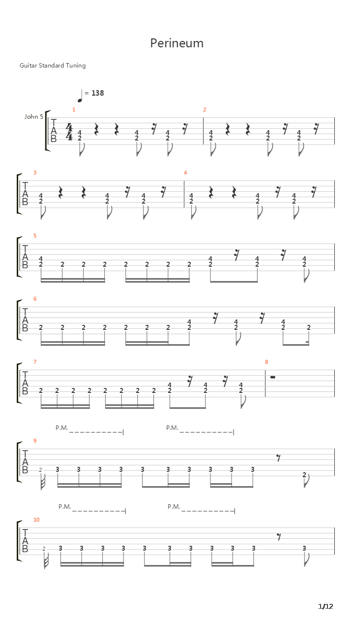 Perineum吉他谱