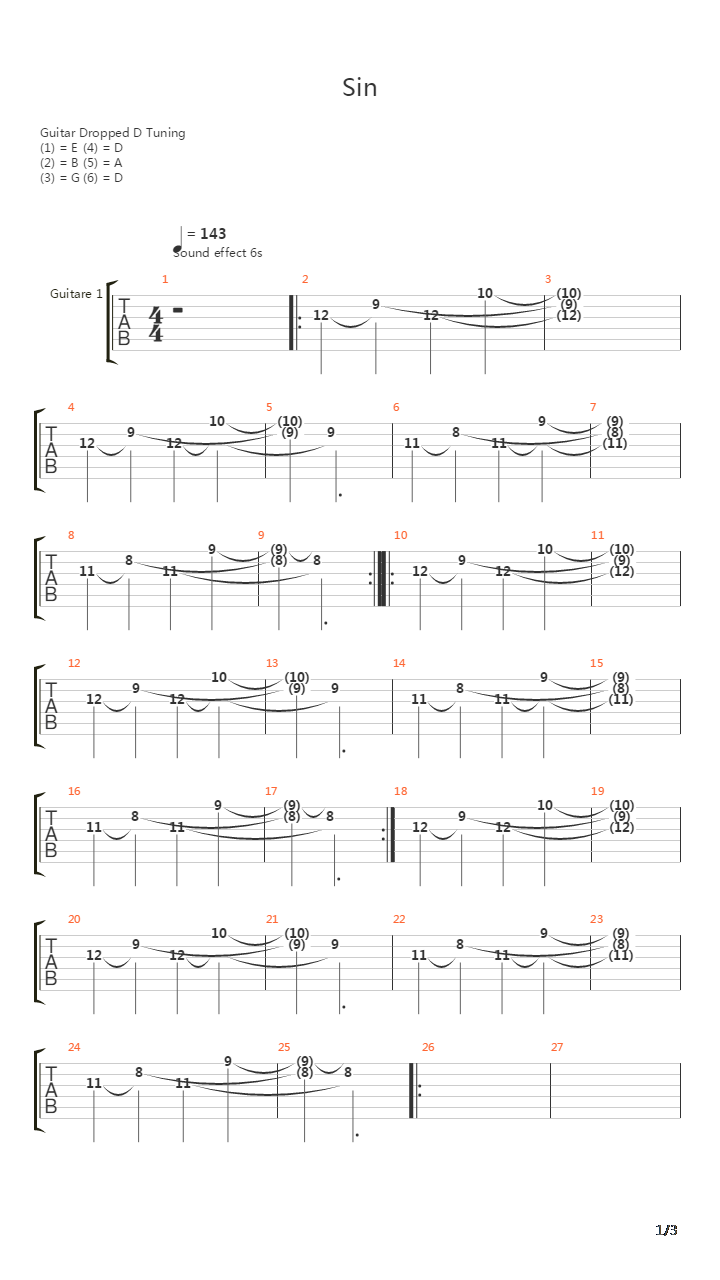 Sin吉他谱