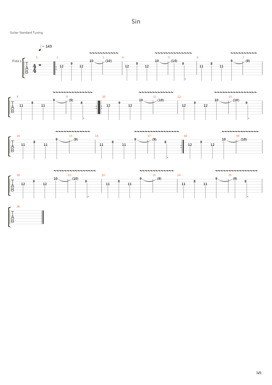 Sin吉他谱