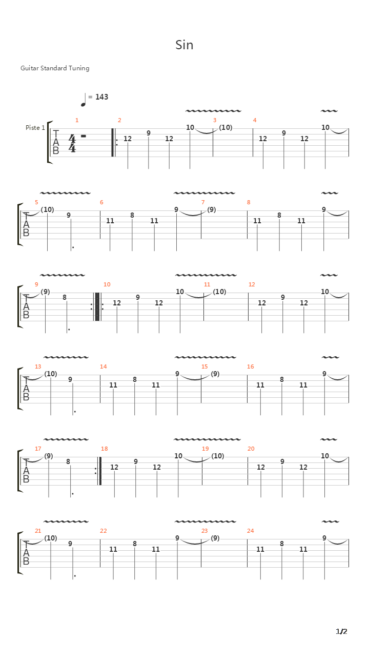 Sin吉他谱