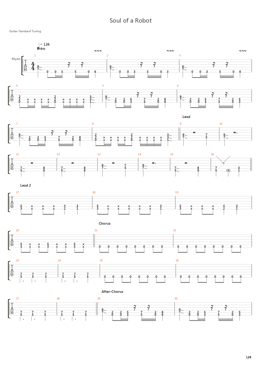 Soul Of A Robot吉他谱