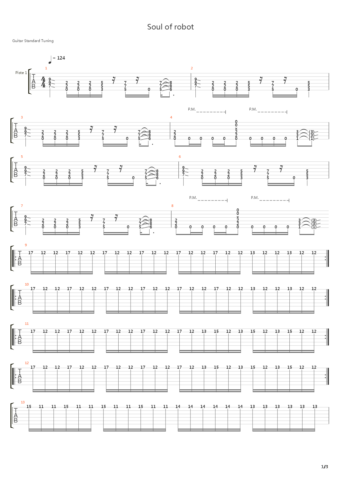 Soul Of Robot吉他谱