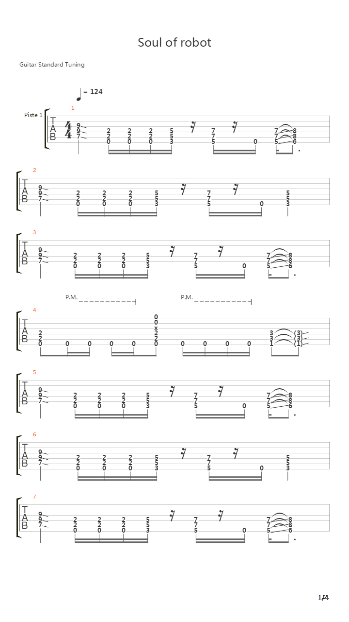 Soul Of Robot吉他谱