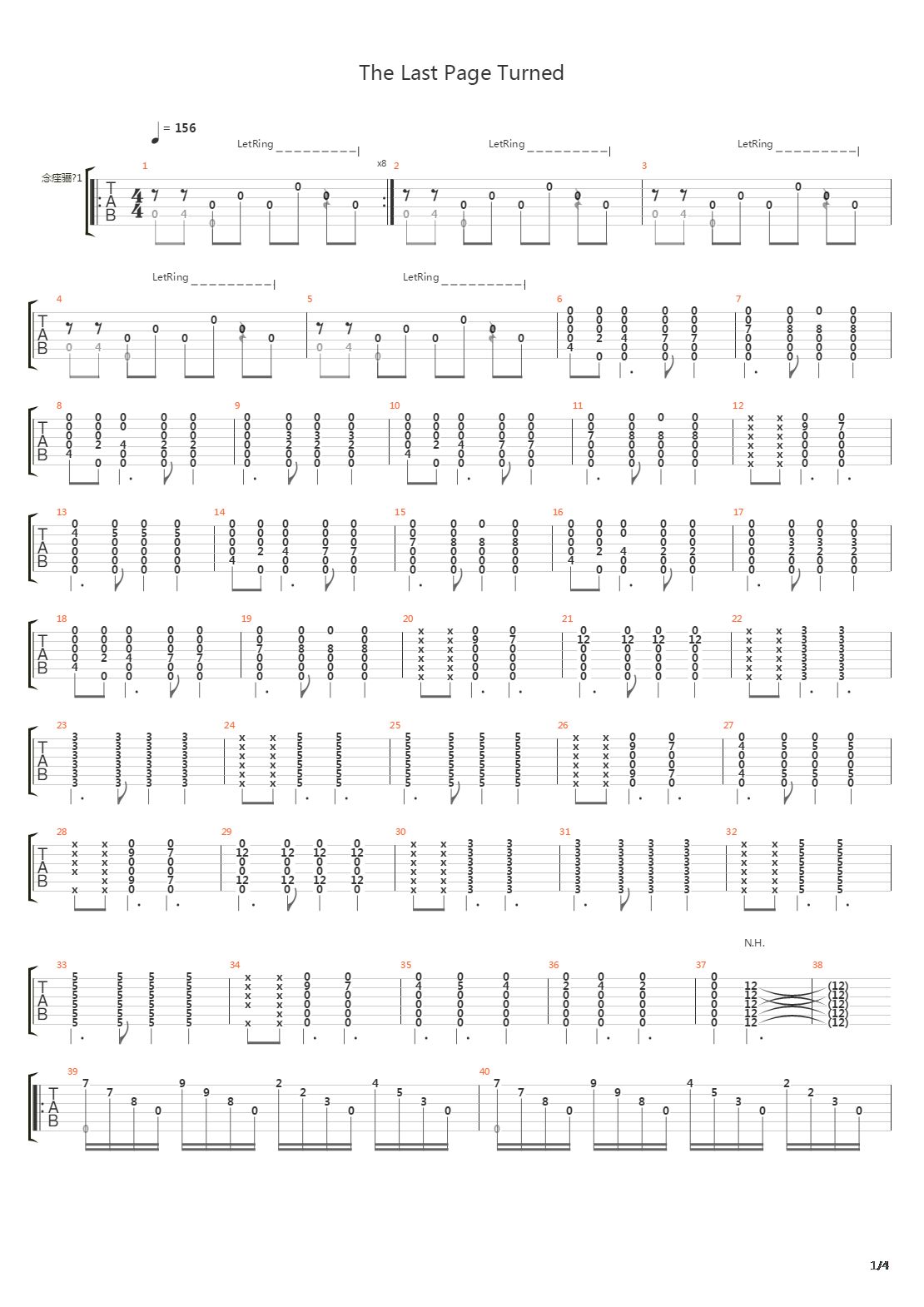 The Last Page Turned吉他谱