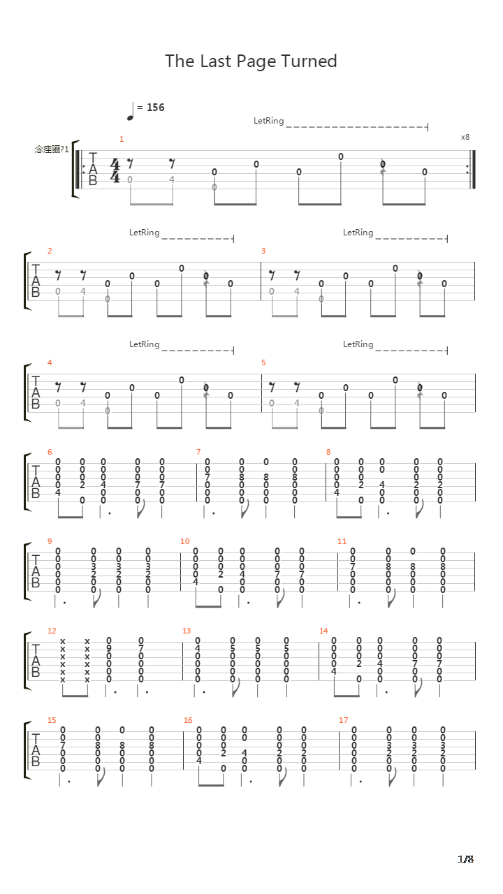 The Last Page Turned吉他谱