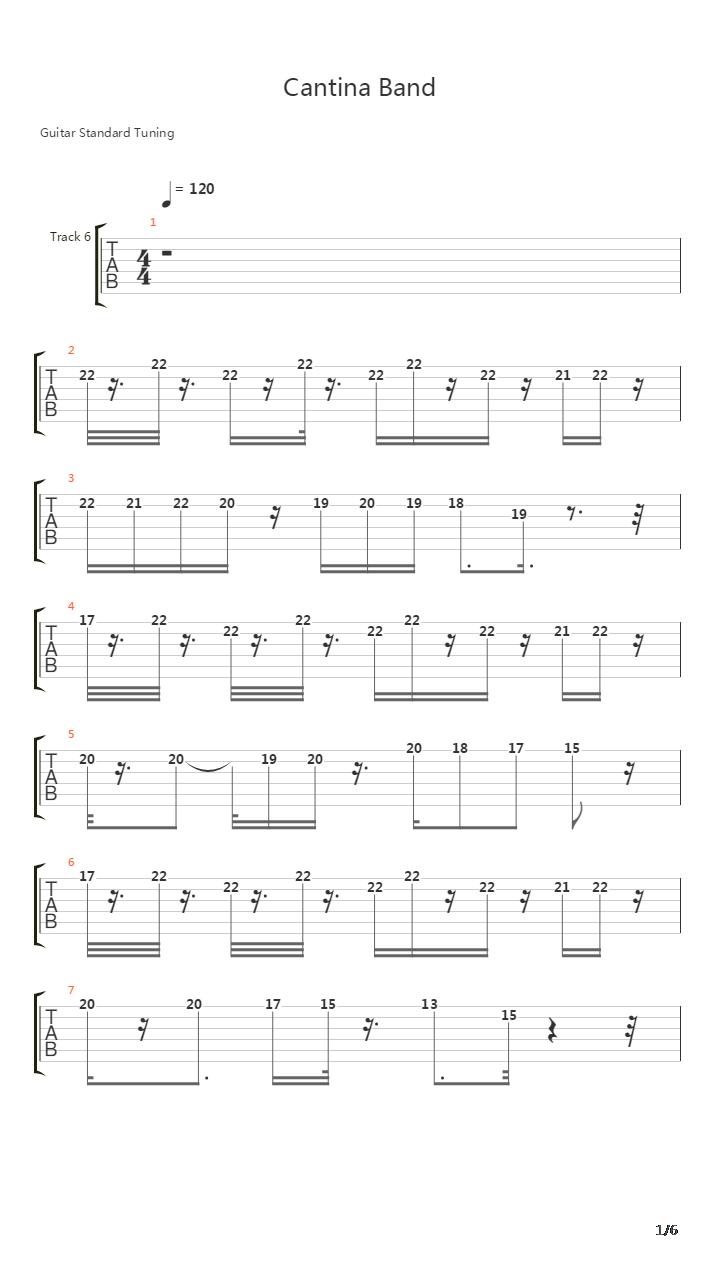 Cantina Band吉他谱