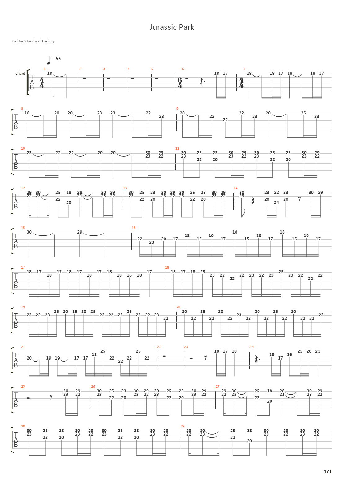 Jurassic Park吉他谱