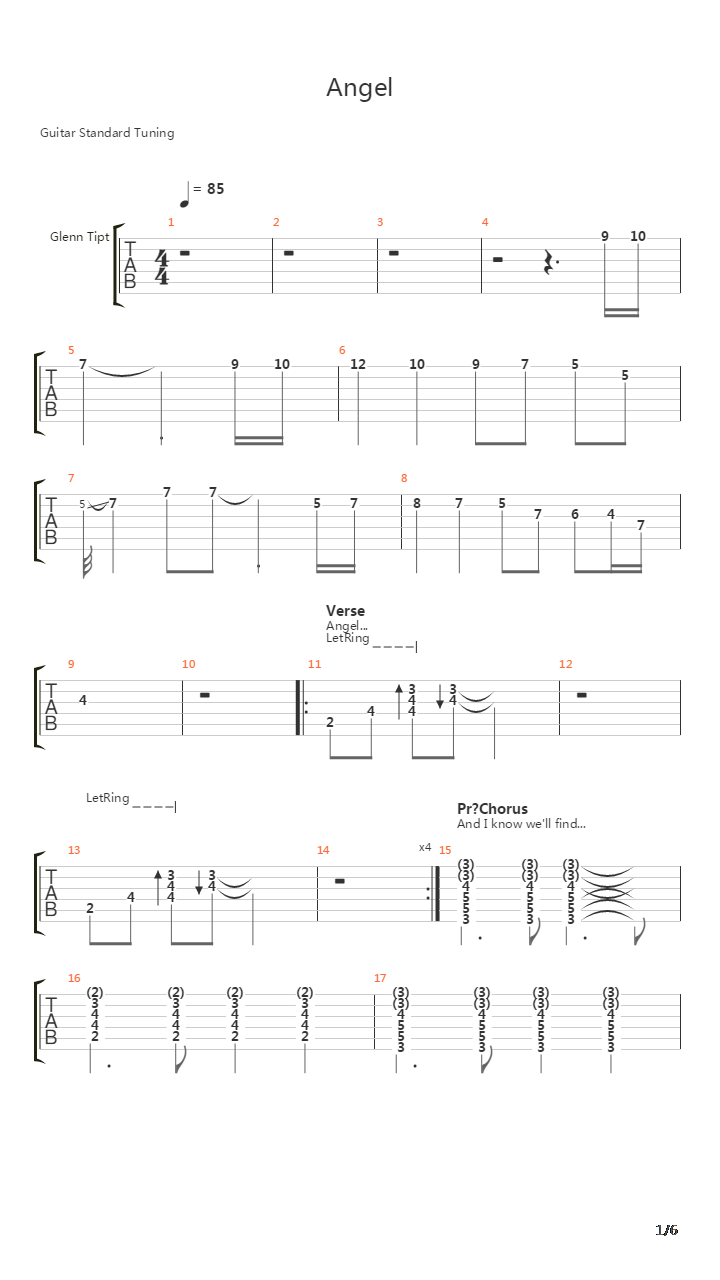 Angel吉他谱