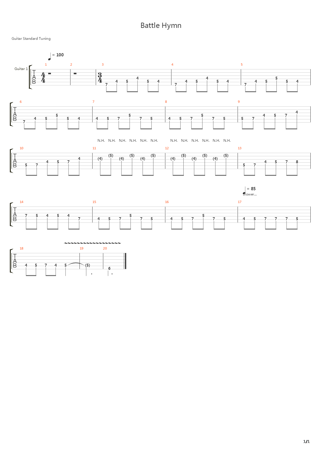 Battle Hymn吉他谱