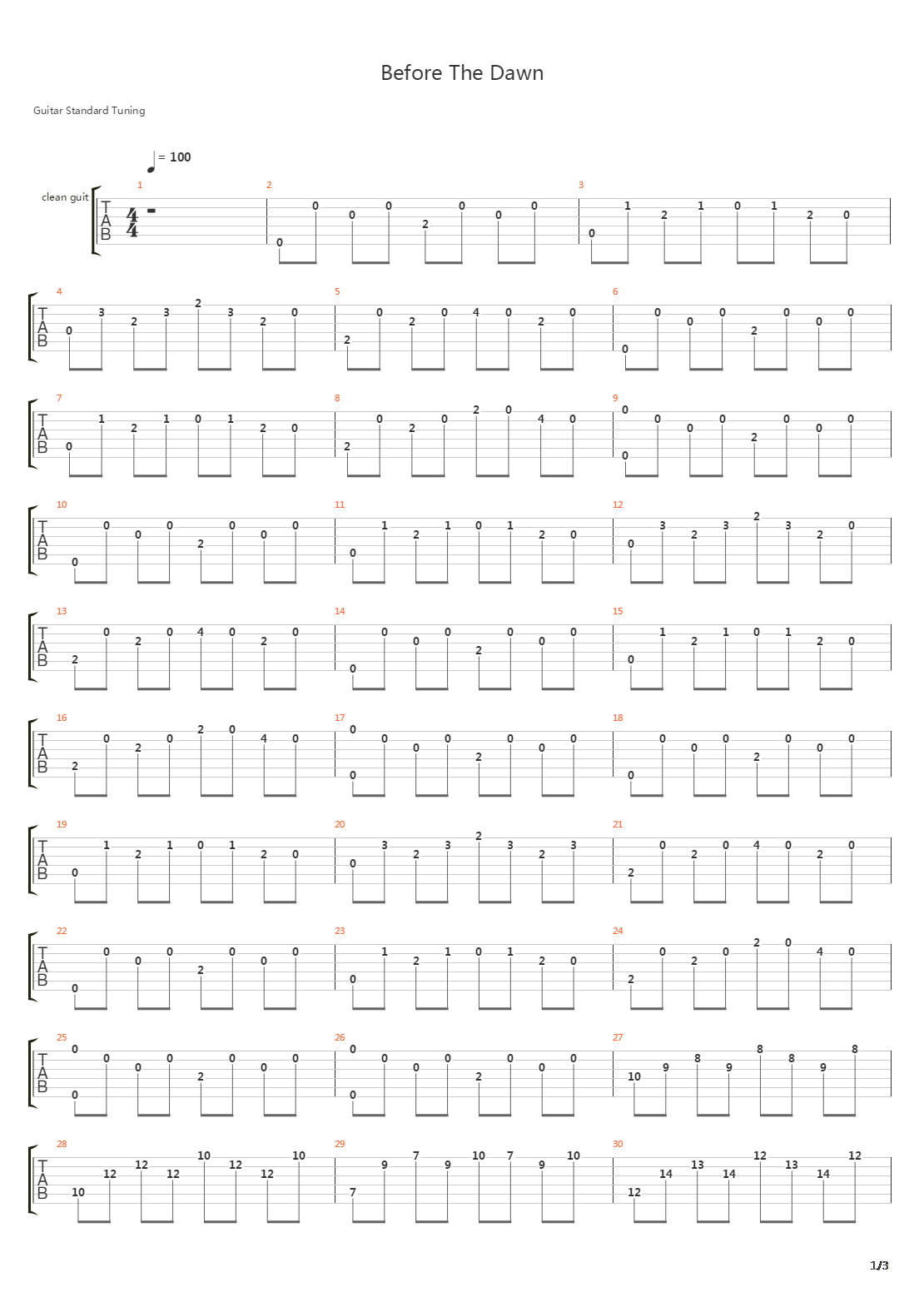 Before The Dawn吉他谱