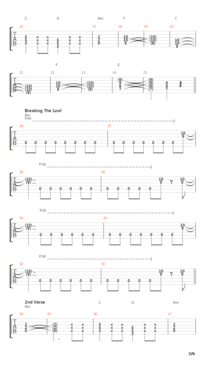 Breaking The Law吉他谱