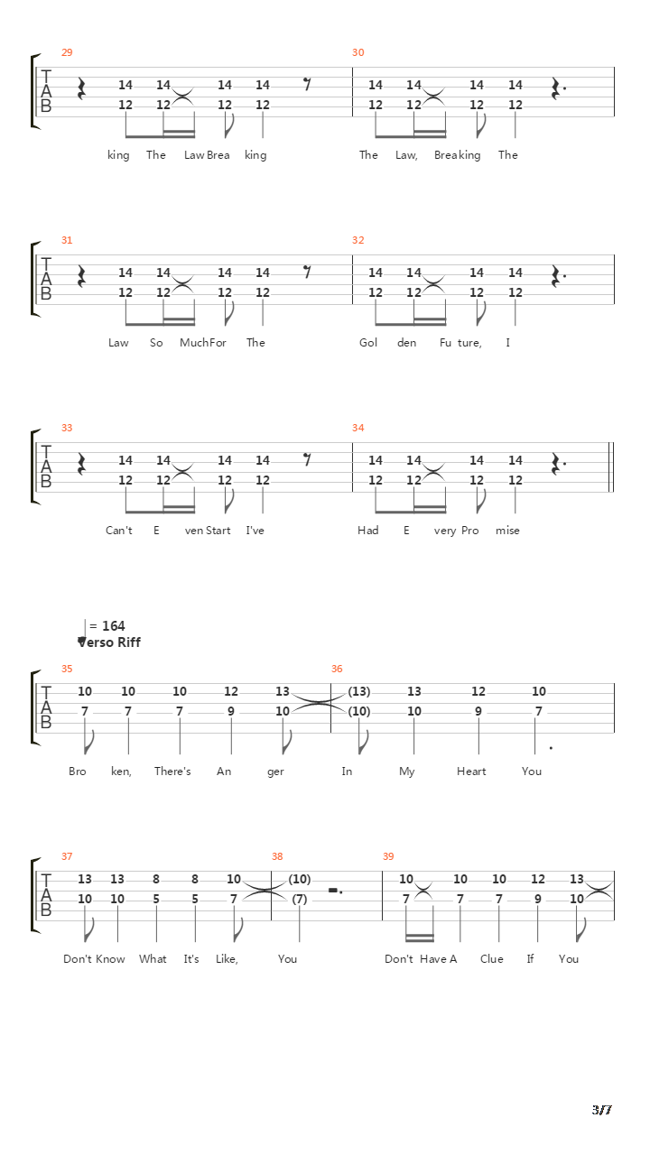 Breaking The Law吉他谱