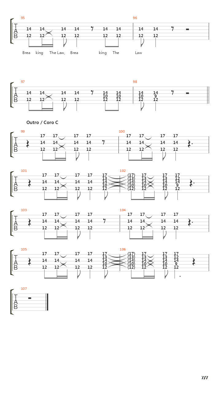 Breaking The Law吉他谱