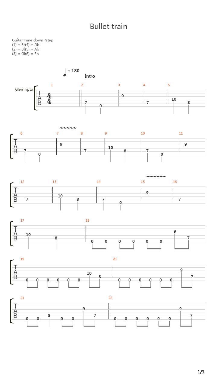 Bullet Train吉他谱