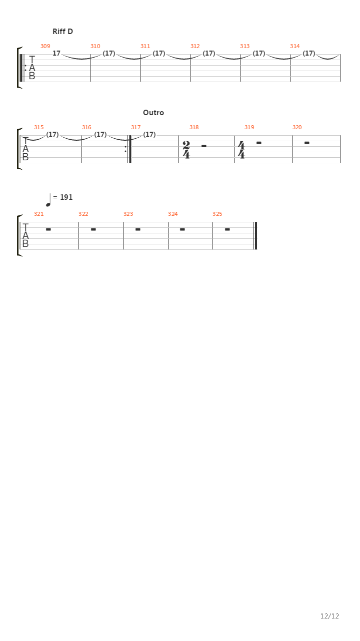 Call For The Priest吉他谱