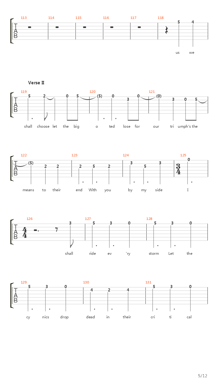 Call For The Priest吉他谱