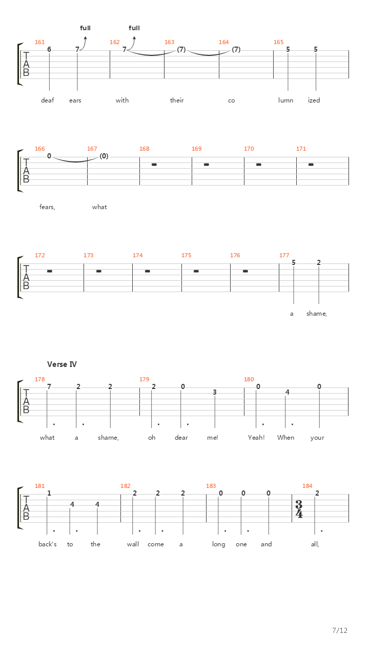 Call For The Priest吉他谱