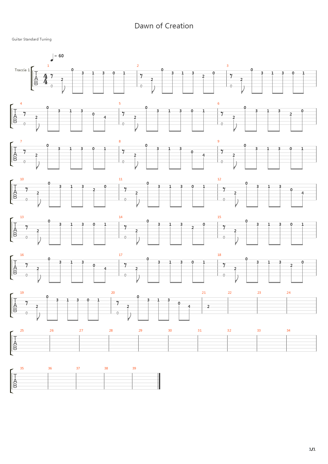 Dawn Of Creation吉他谱