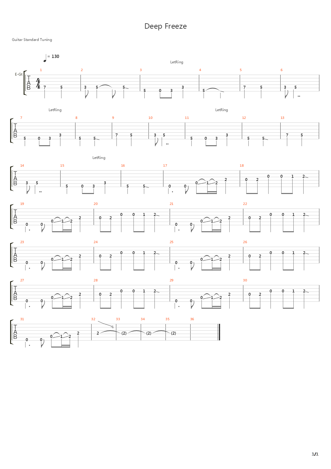 Deep Freeze吉他谱
