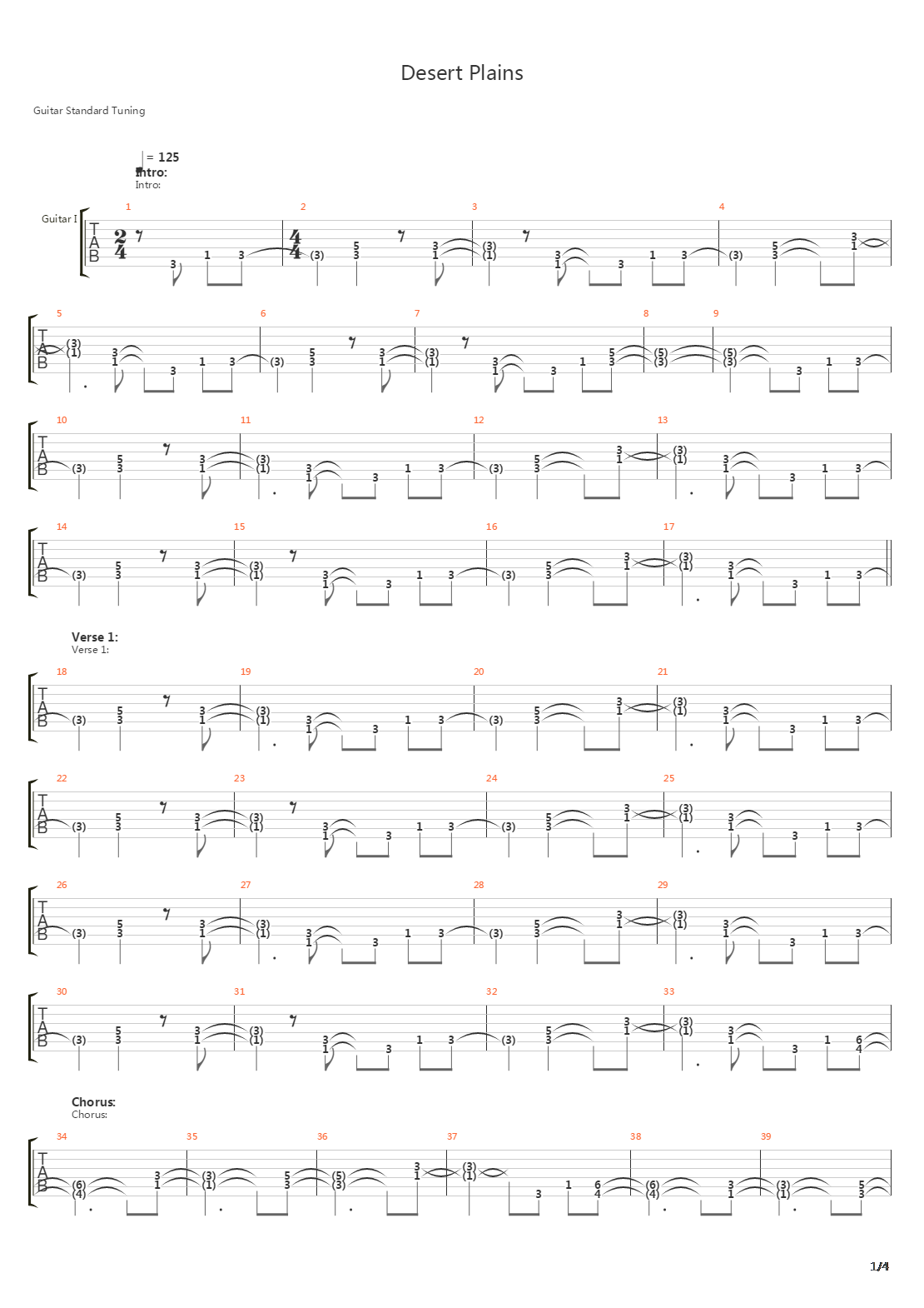 Desert Plains吉他谱