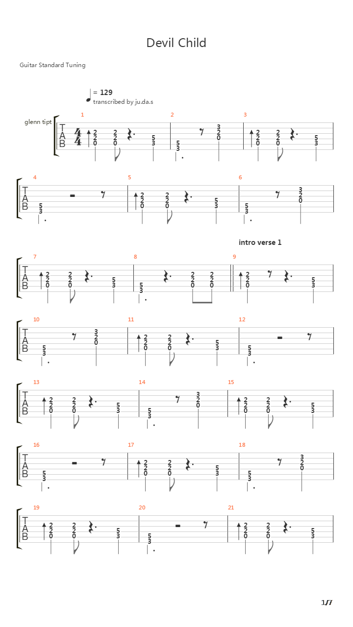 Devils Child吉他谱