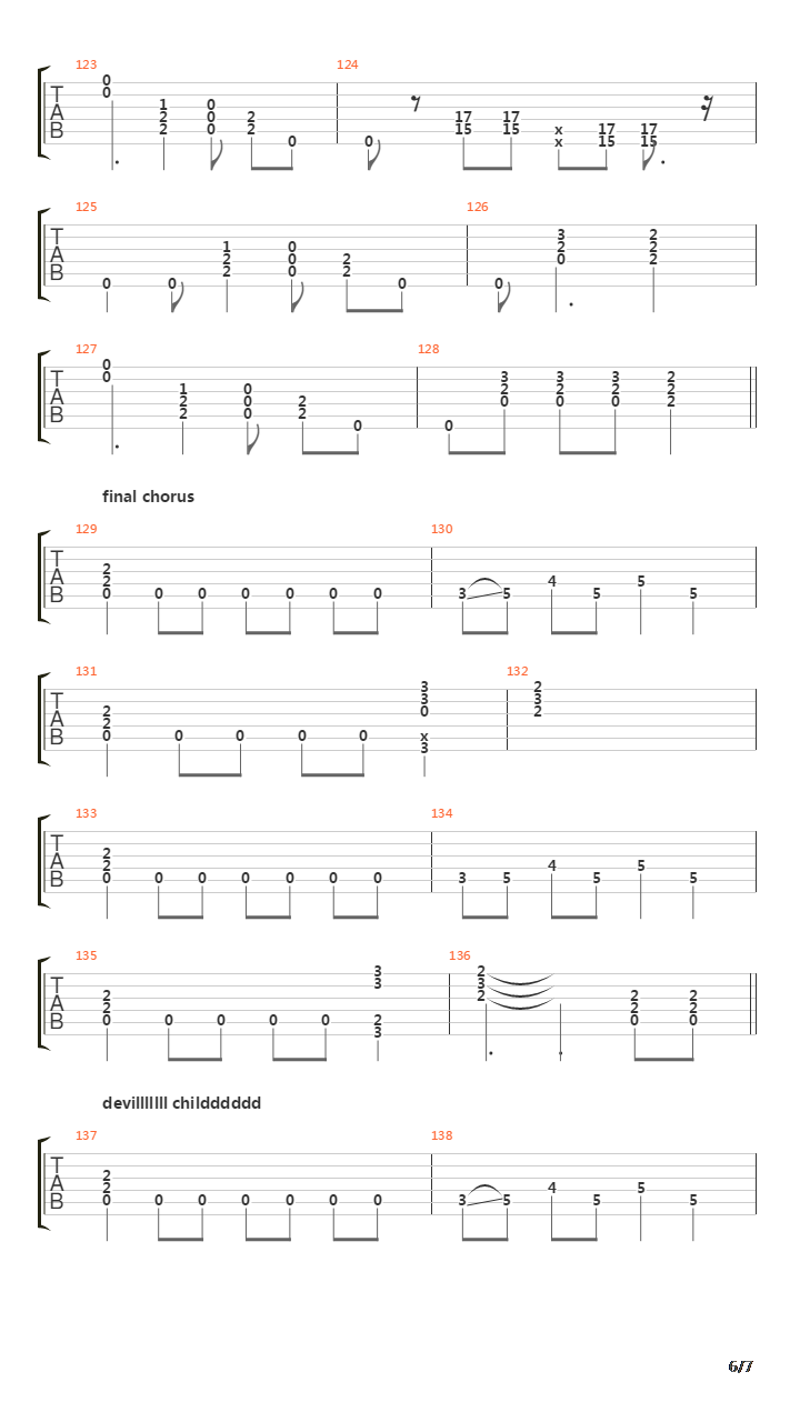 Devils Child吉他谱