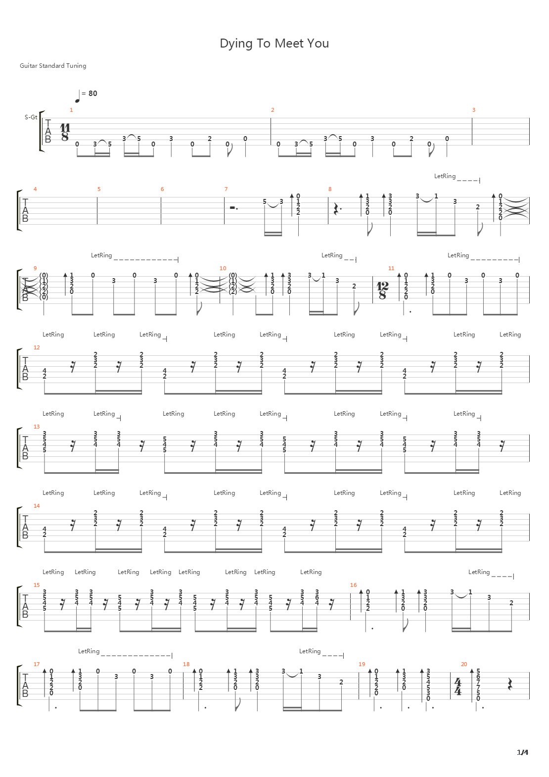Dying To Meet You吉他谱