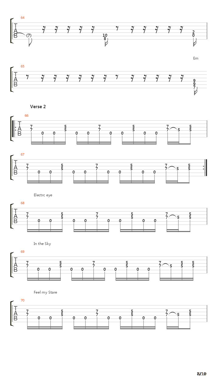 Electric Eye吉他谱