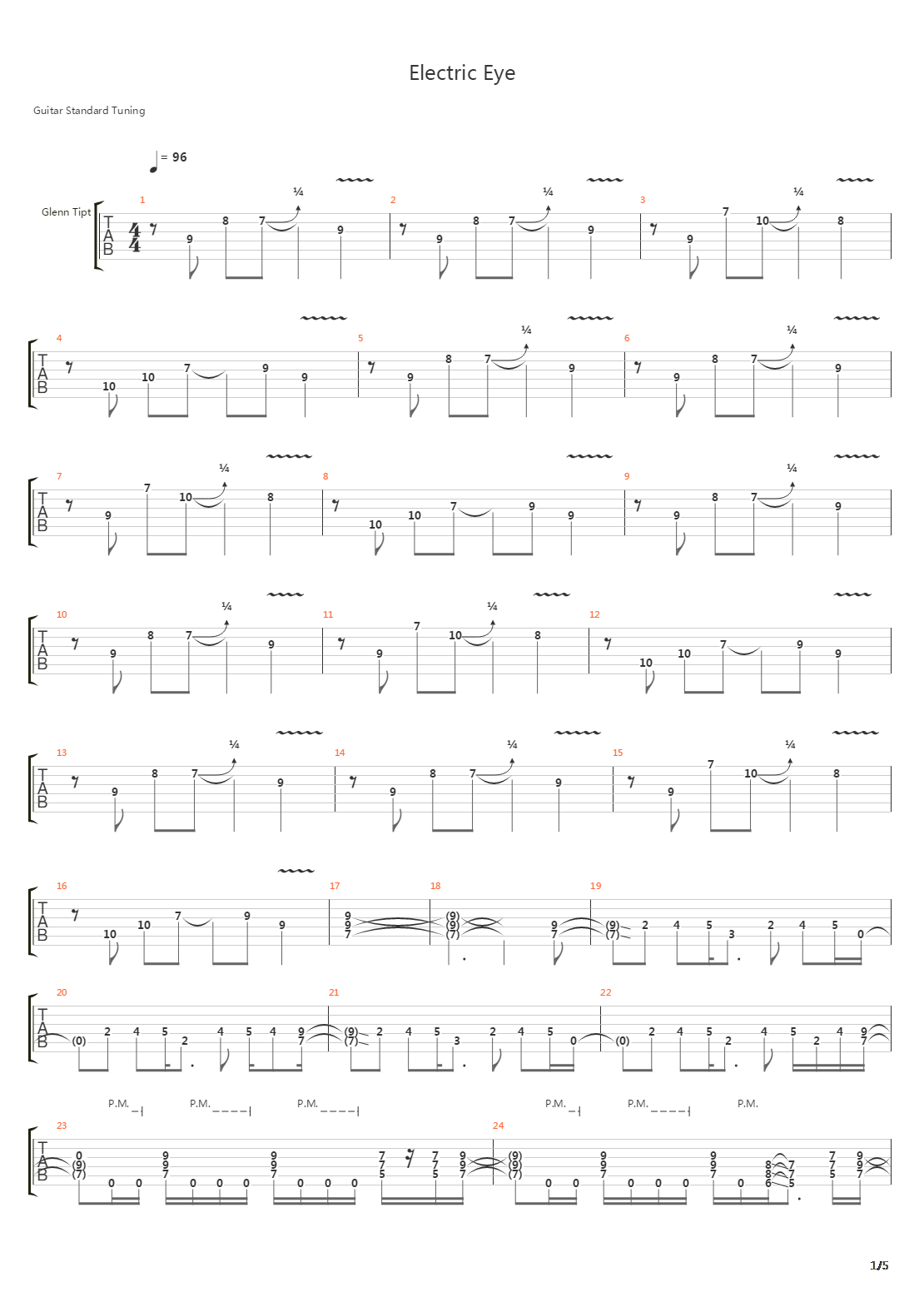 Electric Eye吉他谱