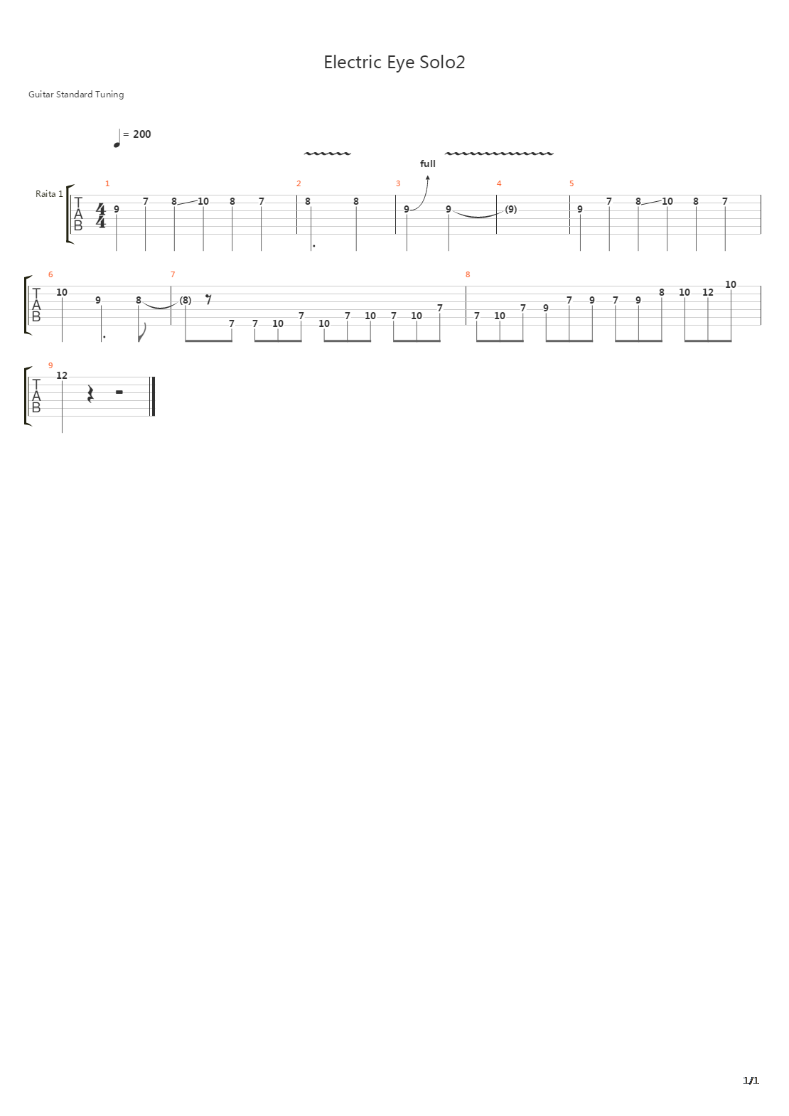 Electric Eyend吉他谱