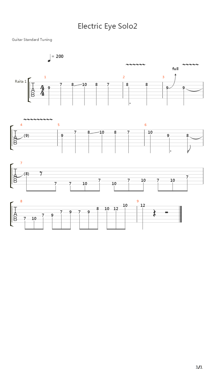 Electric Eyend吉他谱