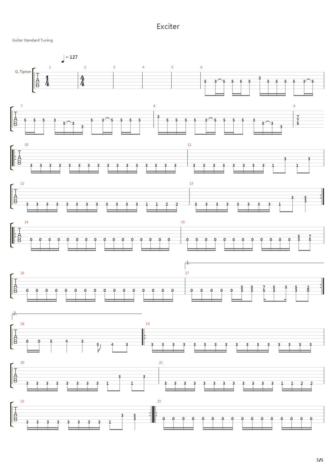 Exciter吉他谱