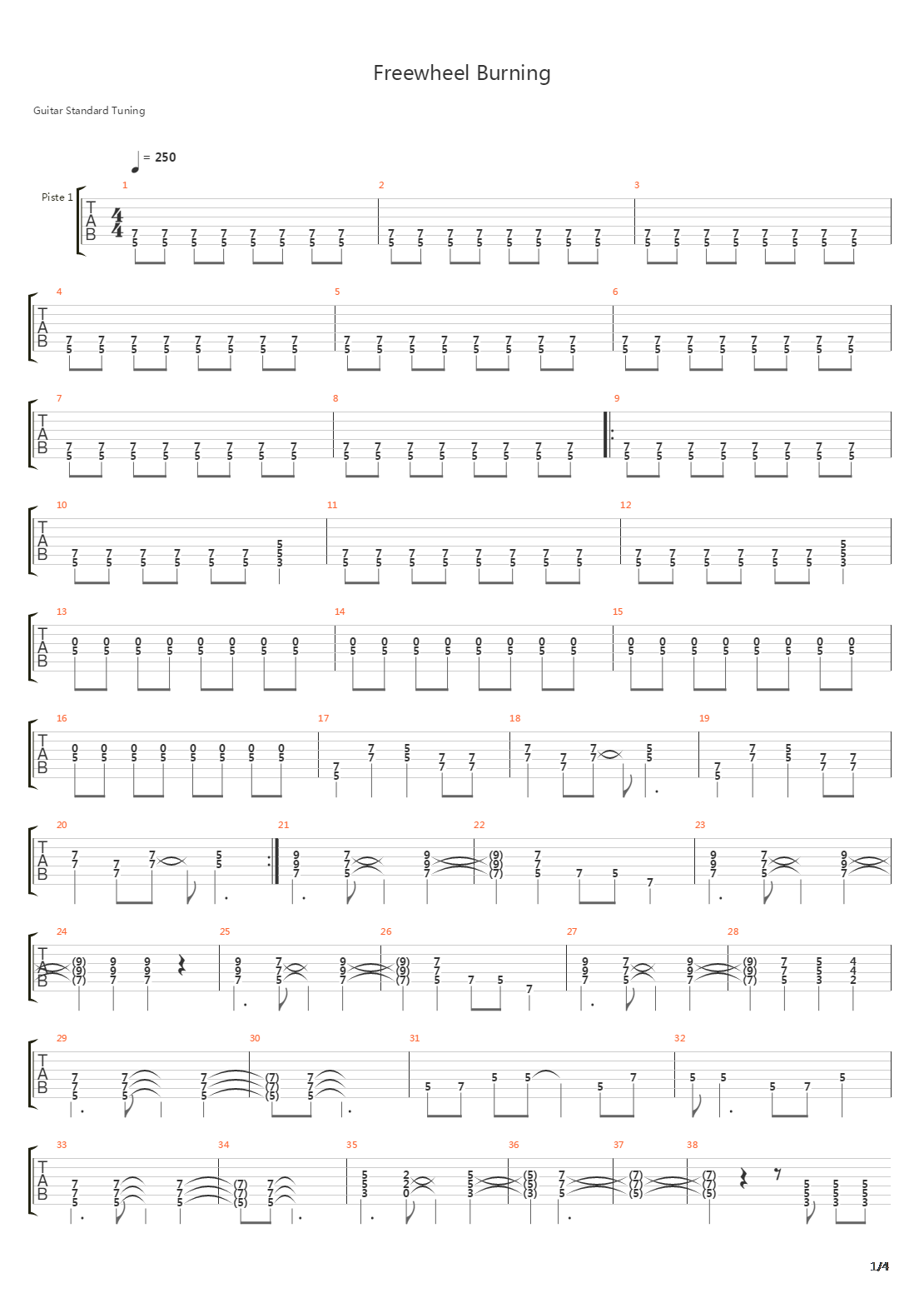 Freewheel Burning吉他谱