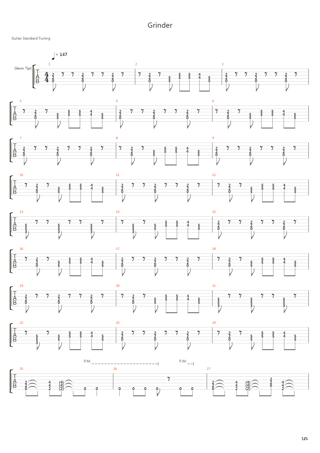 Grinder吉他谱