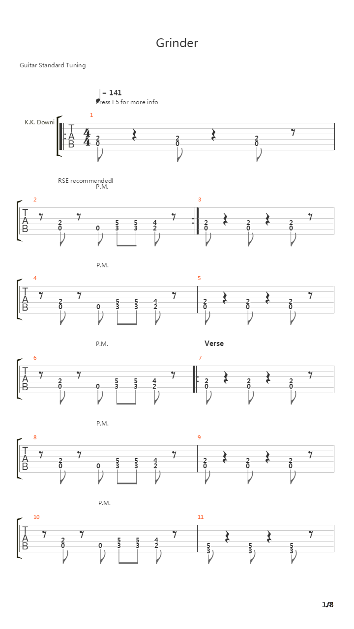 Grinder吉他谱