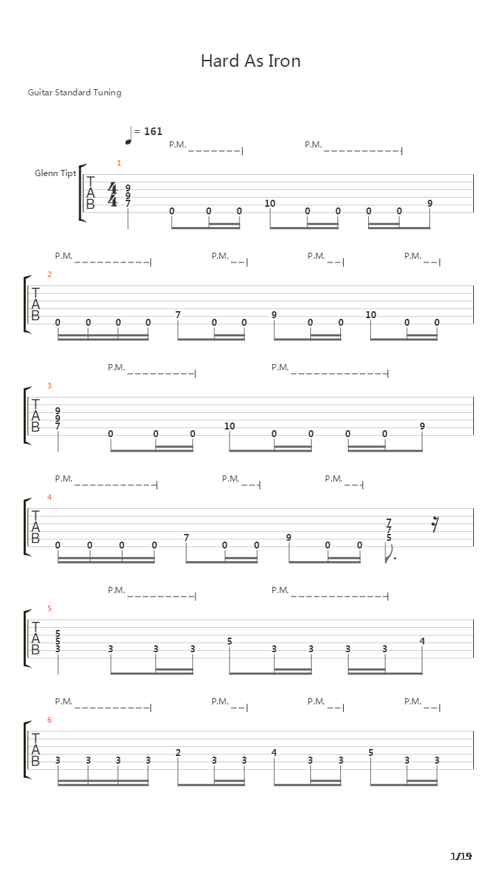 Hard As Iron吉他谱