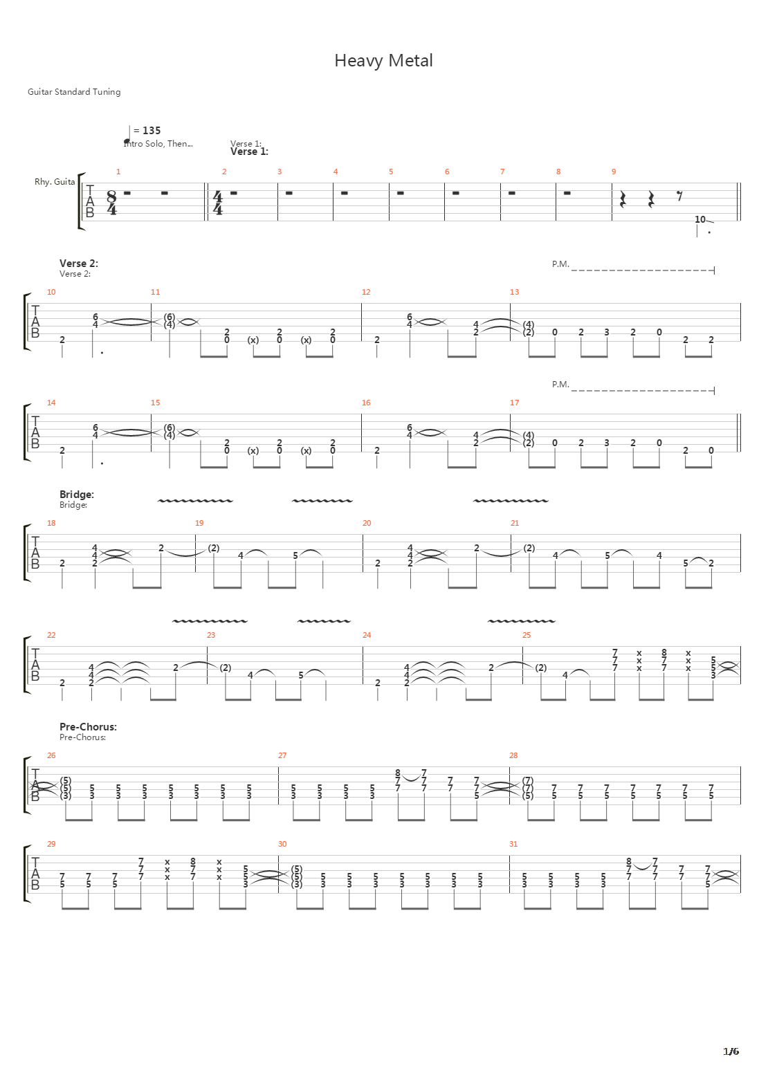 Heavy Metal吉他谱
