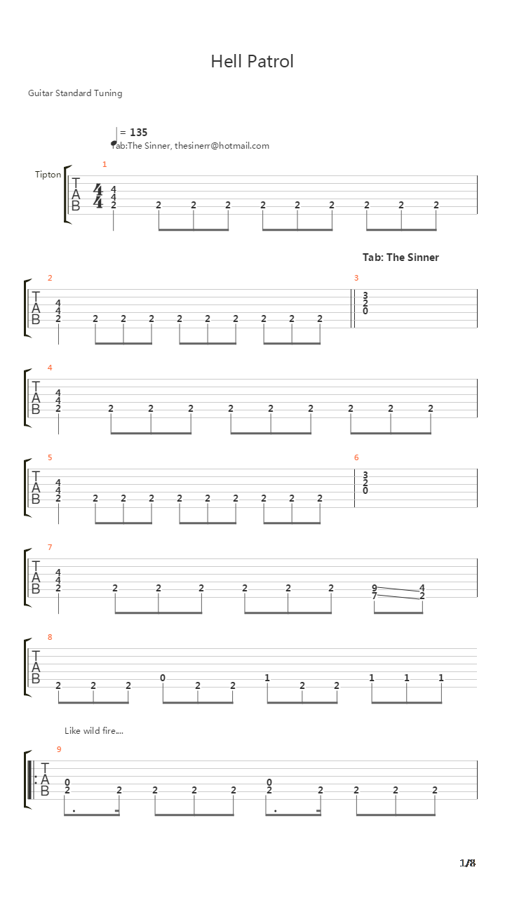 Hell Patrol吉他谱