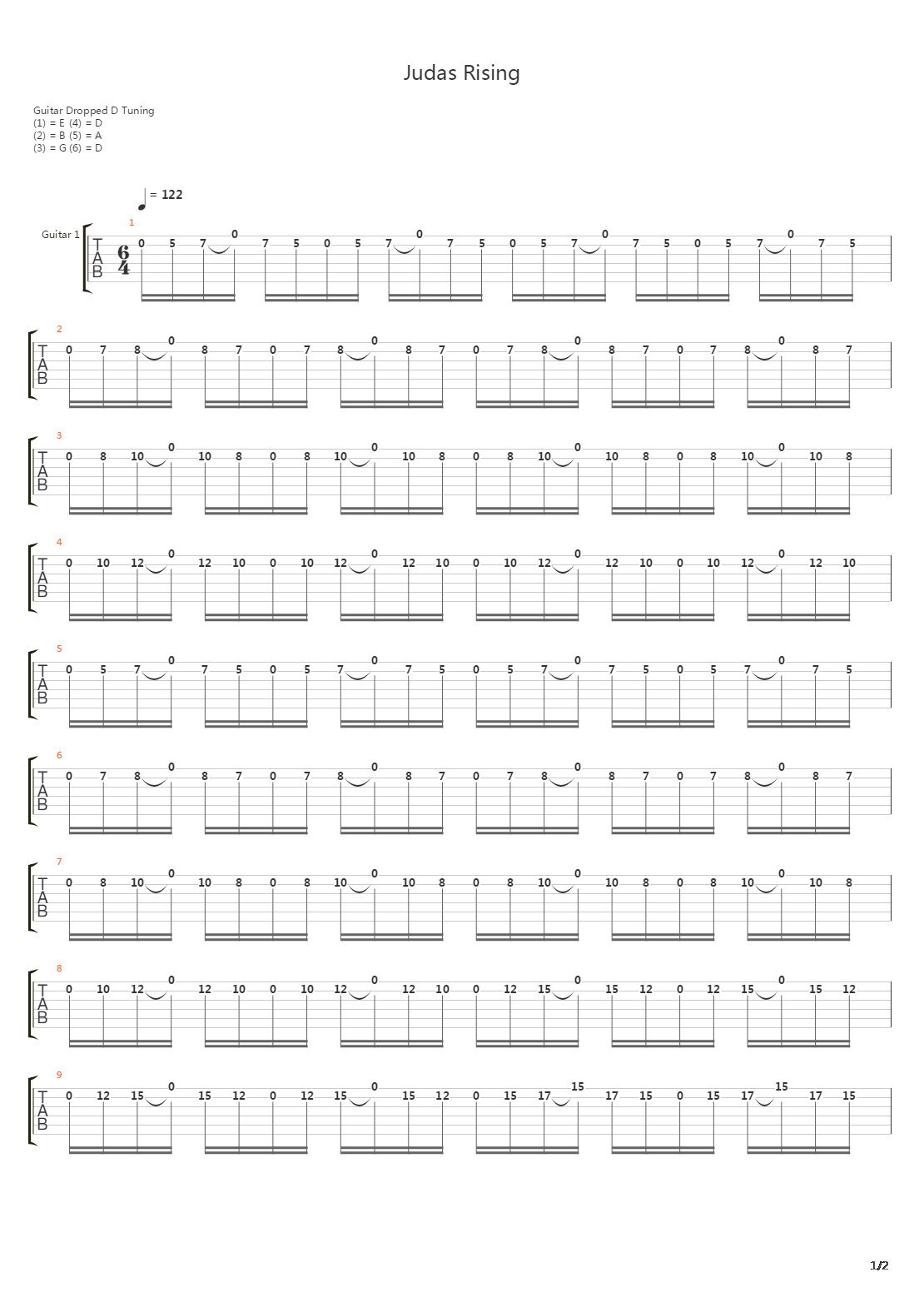 Judas Rising吉他谱