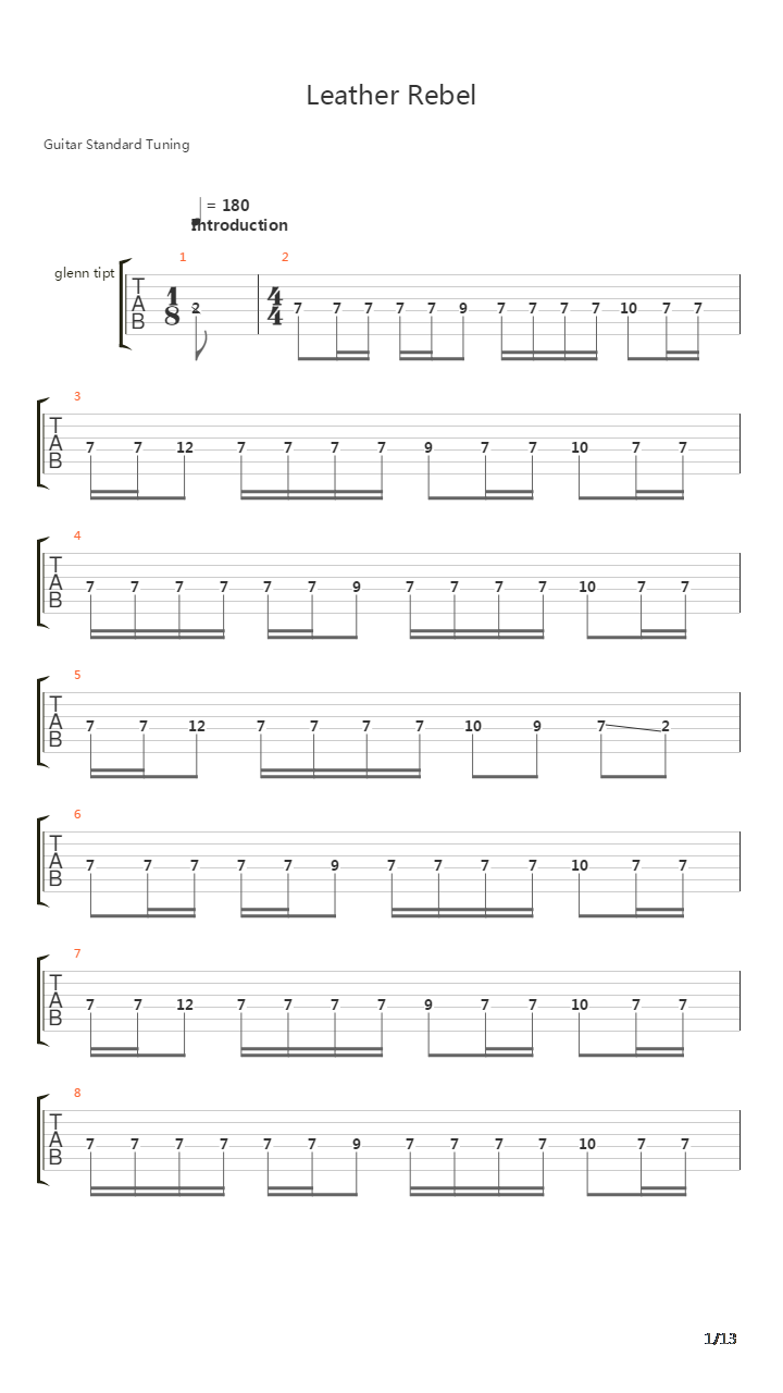 Leather Rebel吉他谱