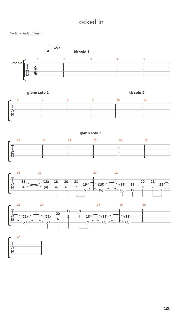 Locked In吉他谱