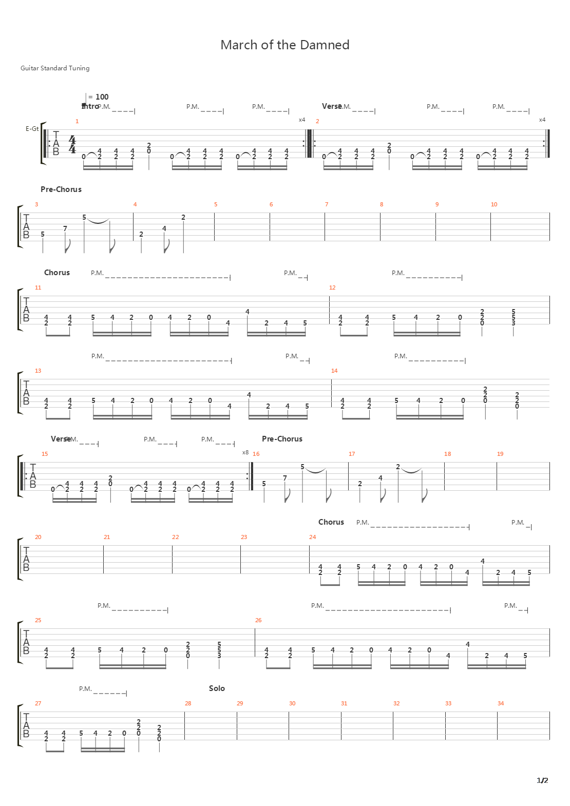 March of the Damned吉他谱